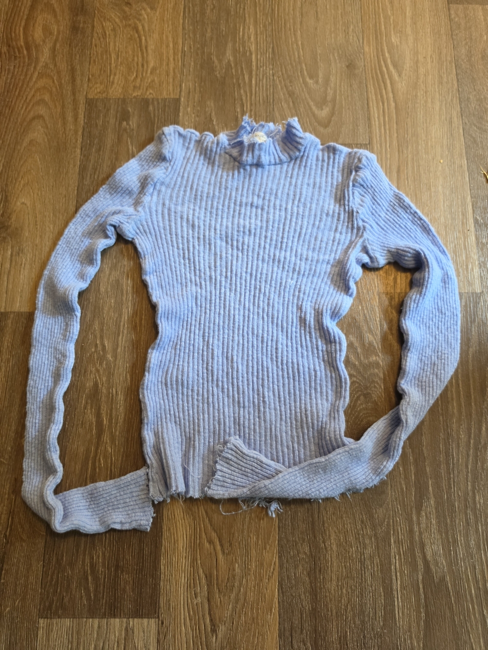 Light Blue Ribbed Mock Neck Women’s Sweater